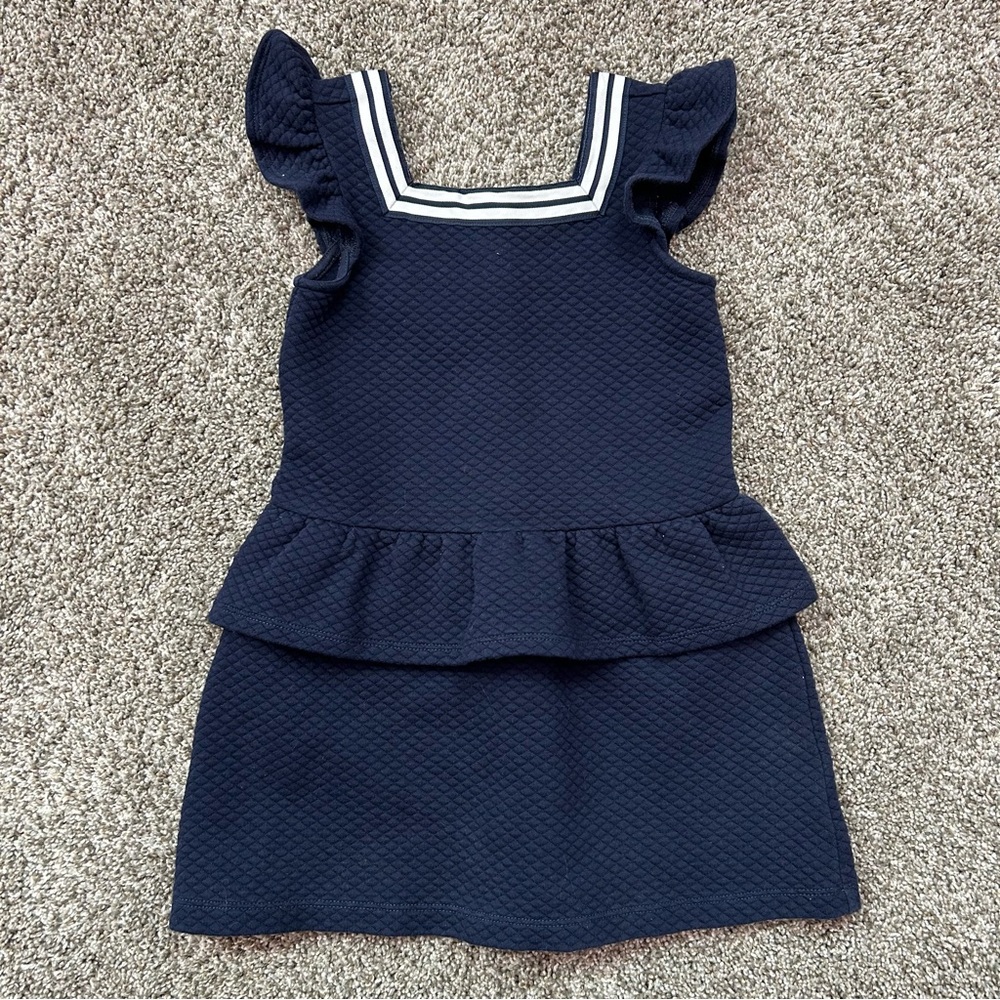 Janie and Jack Navy Dress with Ruffle Detail